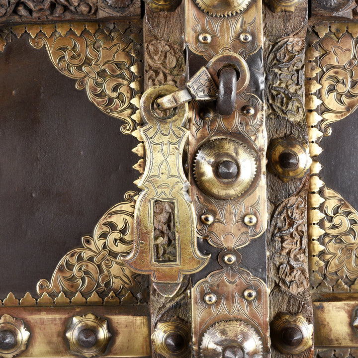 Metalwork Latch Detail From Antique Shekhawati Door, Iron Bound | Indigo Antiques