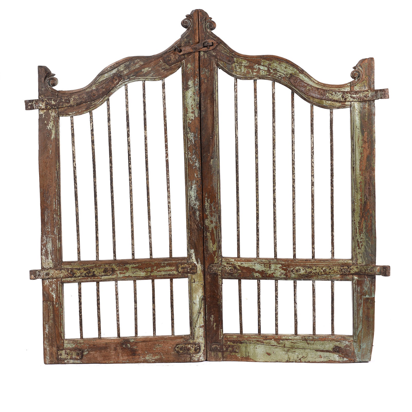 Painted Indian Door From Gujarat - 19thC Painted Indian Door From Gujarat - 19thC