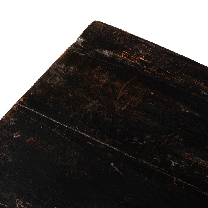 Corner Detail From Gilt & Black Painted Tibetan Altar Cabinet | Indigo Antiques