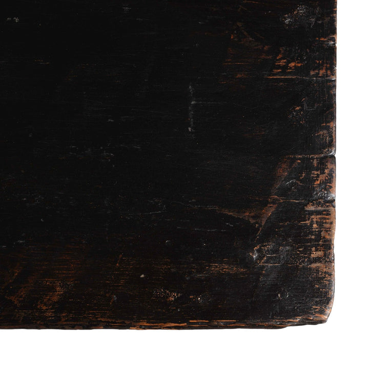 Corner Detail From Gilt & Black Painted Tibetan Altar Cabinet | Indigo Antiques