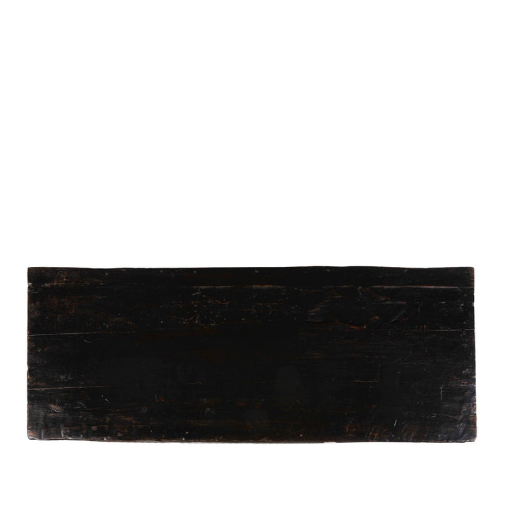 Top down View Of Gilt & Black Painted Tibetan Altar Cabinet | Indigo Antiques