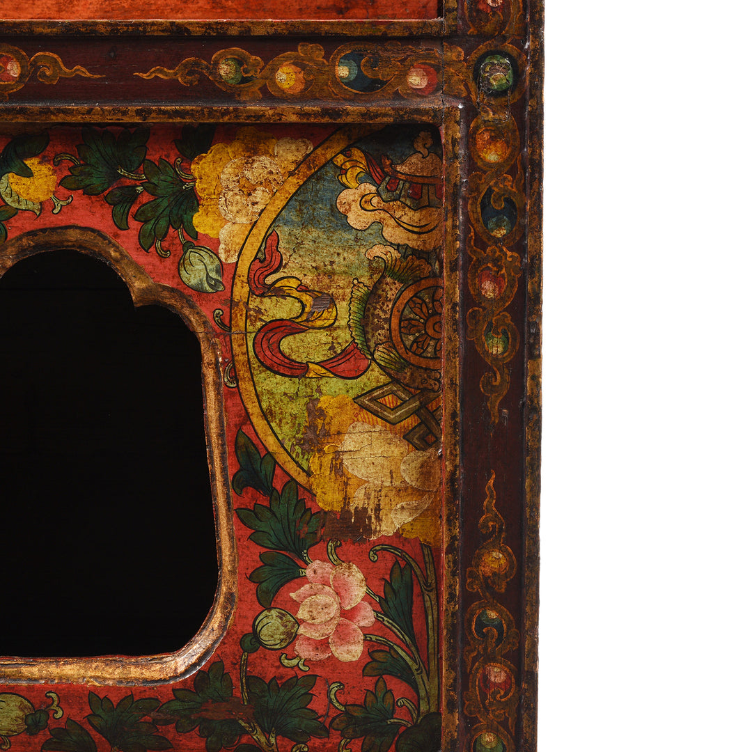 Detail From Antique Painted Tibetan Pegam Prayer Table | Indigo Antiques