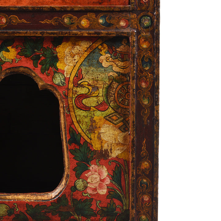Detail From Antique Painted Tibetan Pegam Prayer Table | Indigo Antiques