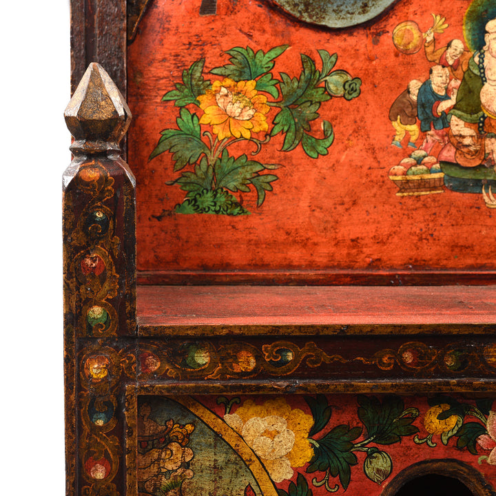 Detail From Antique Painted Tibetan Pegam Prayer Table | Indigo Antiques