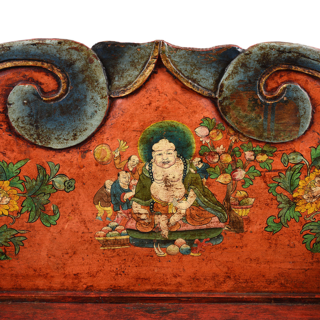 Hvashang Detail From Antique Painted Tibetan Pegam Prayer Table | Indigo Antiques