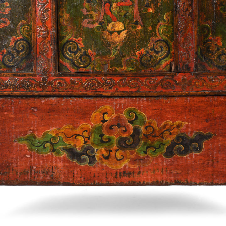 Detail From Antique Painted Tibetan Pegam Prayer Table | Indigo Antiques