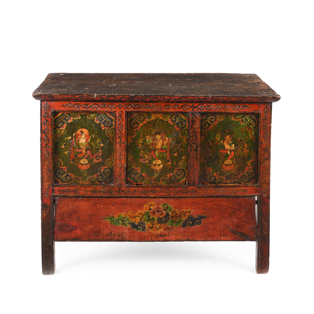 Antique Painted Tibetan Pegam Prayer Table | Indigo Antiques