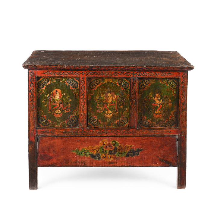 Antique Painted Tibetan Pegam Prayer Table | Indigo Antiques