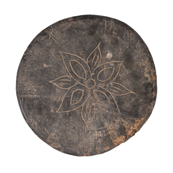 Top Down View Of Vintage Carved Santal Tribal Monkey Stool | Indigo Antiques