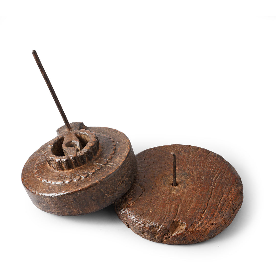 Antique Childs Toy Teak Grinding Mill From Rajasthan | INDIGO ANTIQUES
