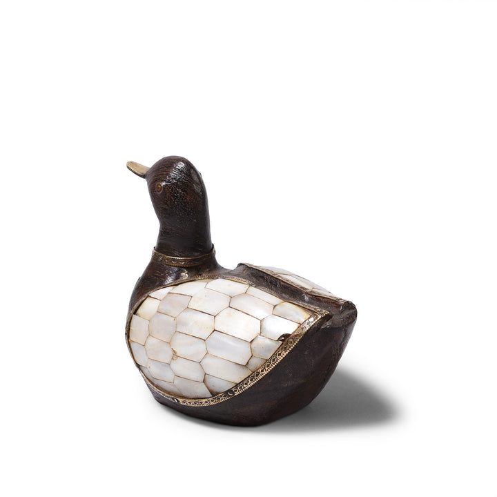 Bone Inlay Wooden Duck From Rajasthan | Indigo Antiques