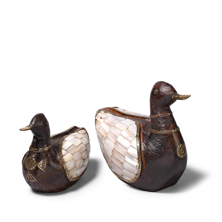 Bone Inlay Wooden Duck From Rajasthan | Indigo Antiques