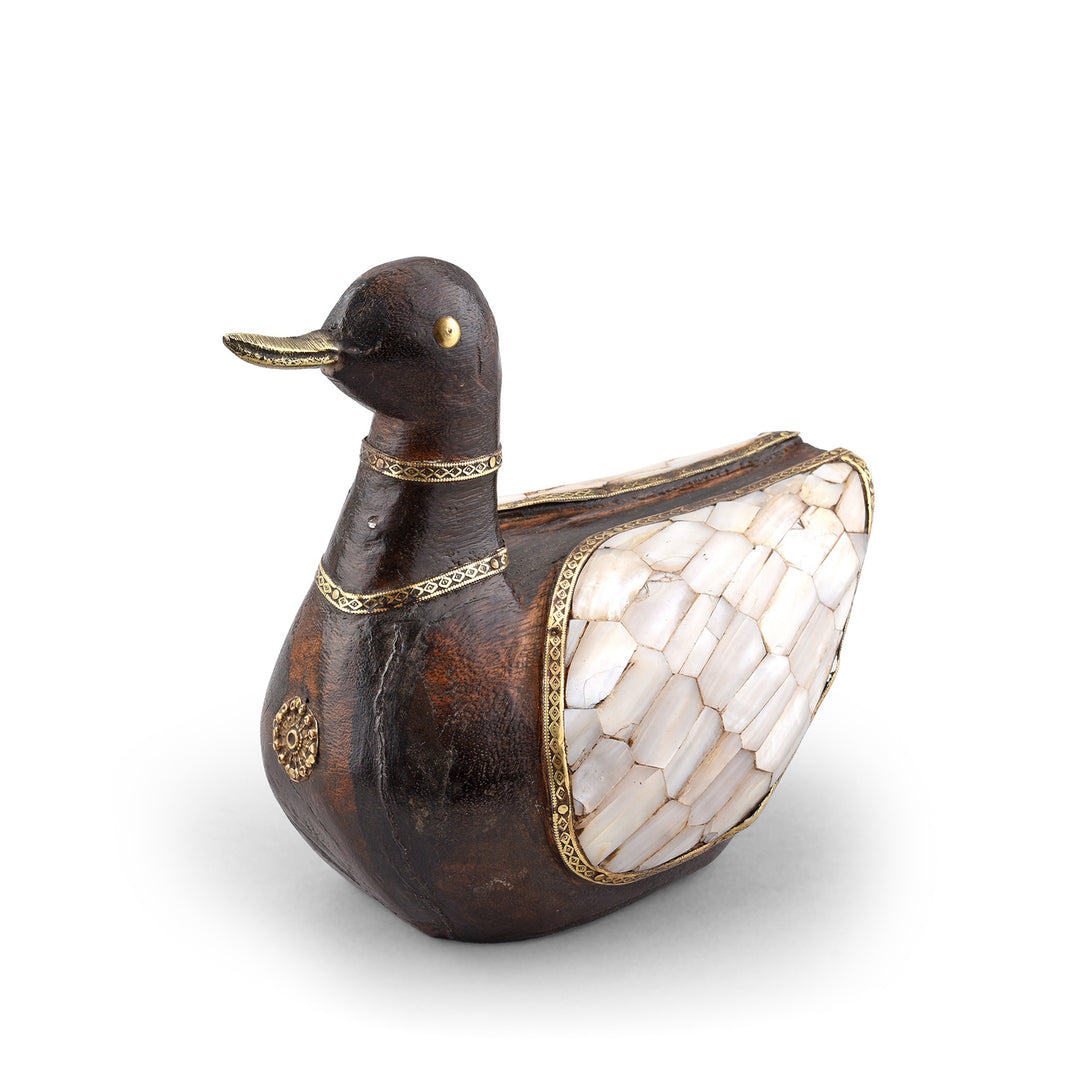 Vintage Indian Mother Of Pearl Inlay Duck