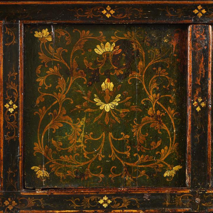 Detail From Antique Green Painted Tibetan Altar Cabinet | Indigo Antiques