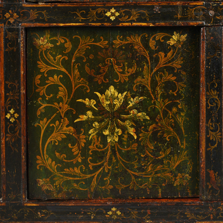 Detail From Antique Green Painted Tibetan Altar Cabinet | Indigo Antiques