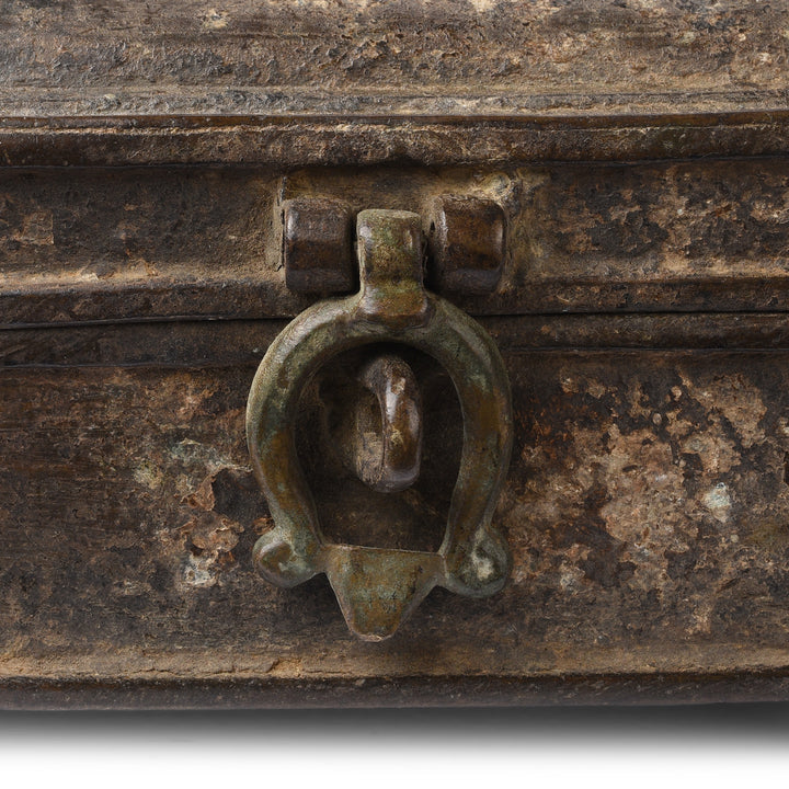 Latch Detail From Old Brass Dhokra Money Box From Orissa | Indigo Antiques