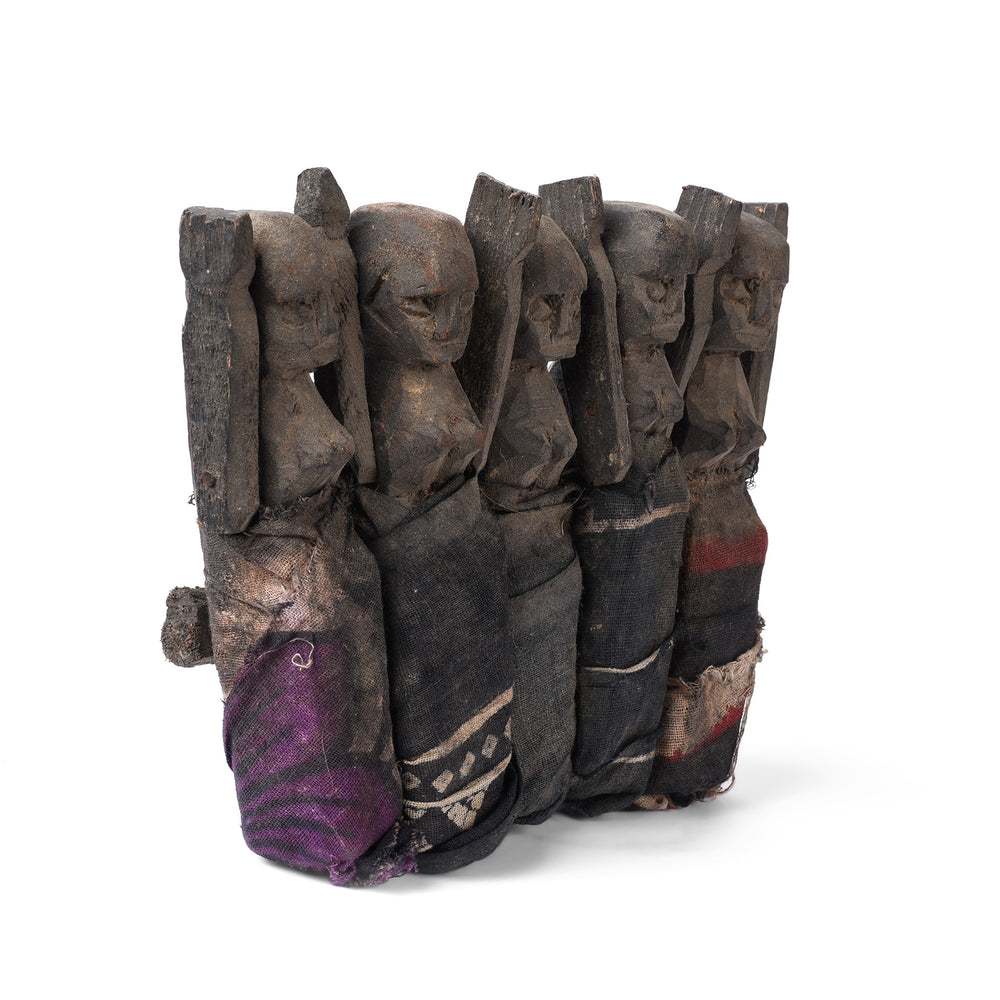 Angled View Of Nau Durga Temple Dolls From Nepal | Indigo Antiques