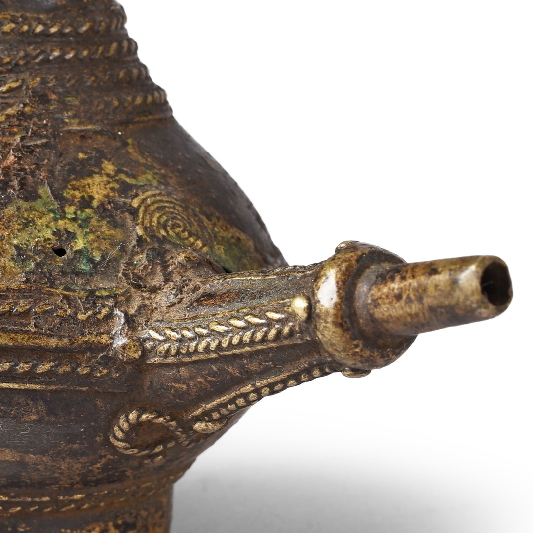 Spout Detail From Antique Dhokra Brass Pot From Orissa Circa | Indigo Antiques