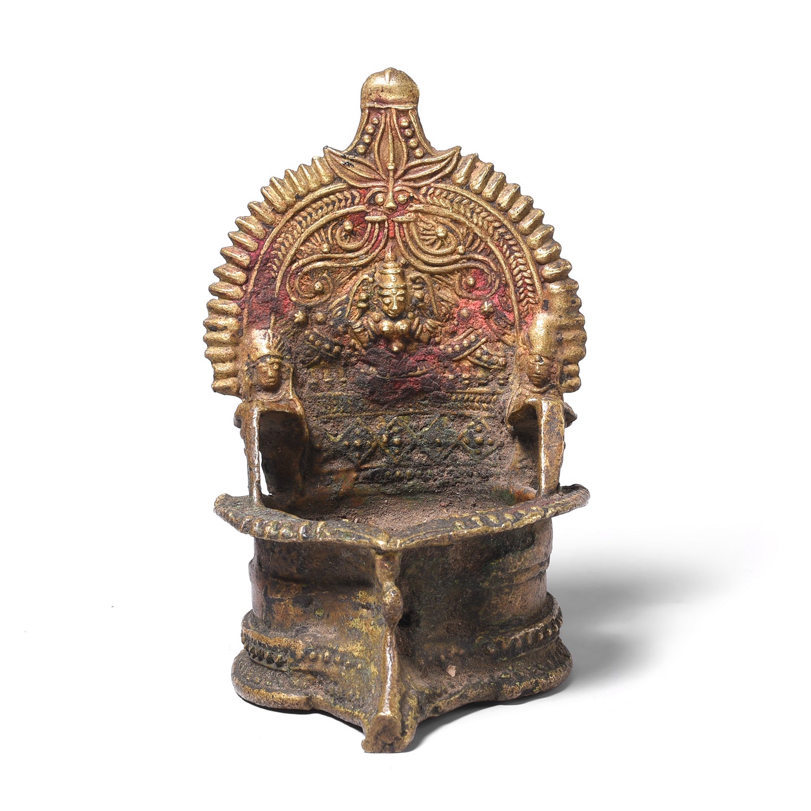 Antique Bronze Deepa Lakshmi Lamp From Tamil Nadu | INDIGO ANTIQUES