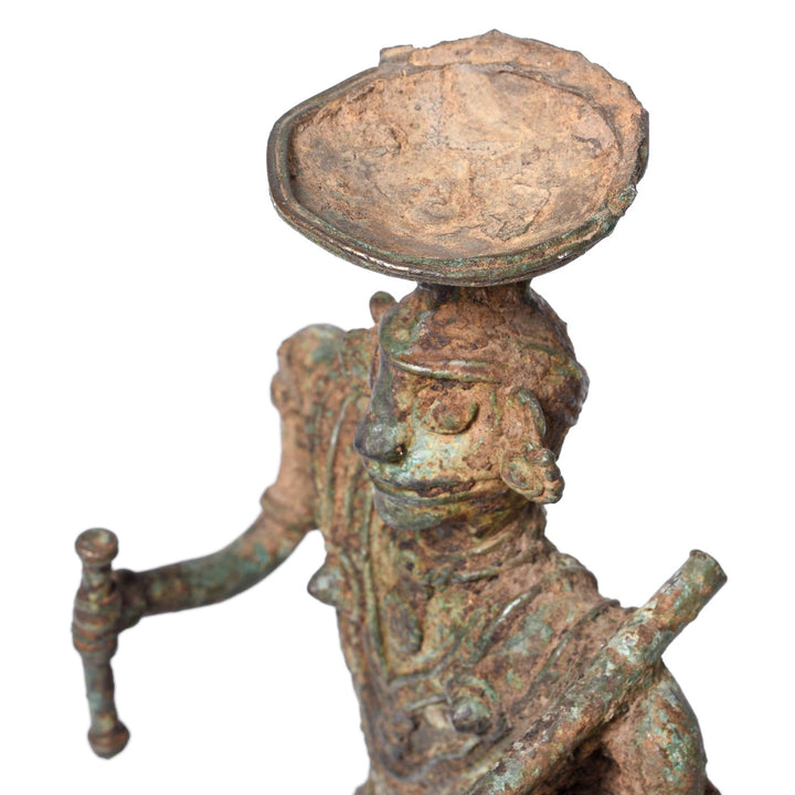 Detail From Antique Bastar Dhokra Figure of Mitki | Indigo Antiques