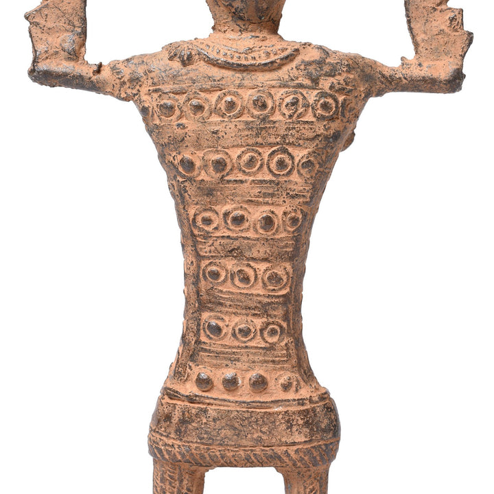 Back Of Vintage Bastar Dhokra Figure From Bengal | Indigo Antiques