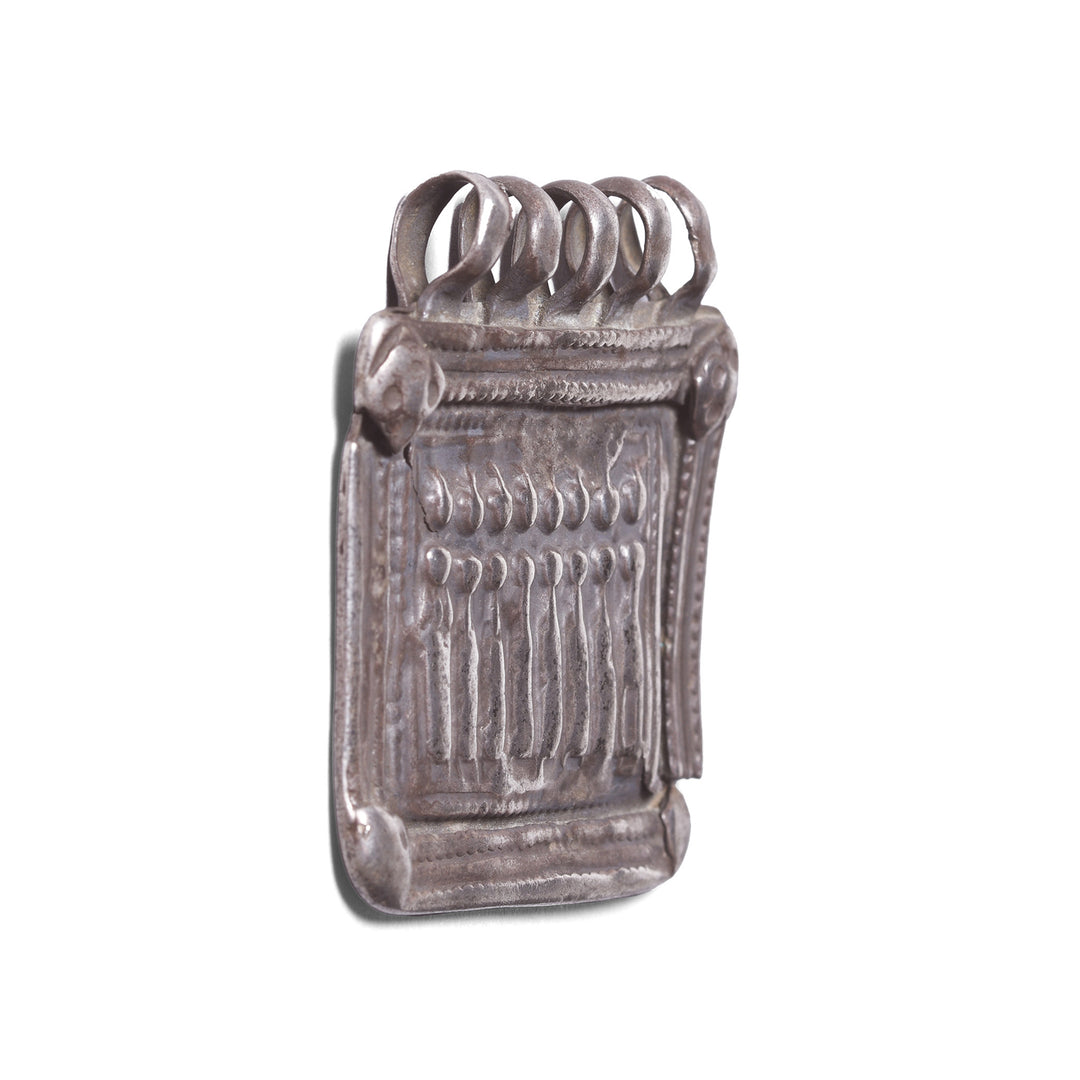 Depth View Of Tribal Silver Amulet Depicting Saptamatrika From Rajasthan | Indigo Antiques