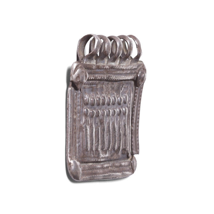 Depth View Of Tribal Silver Amulet Depicting Saptamatrika From Rajasthan | Indigo Antiques
