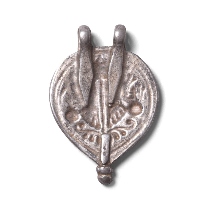 Back Of Option 3 Tribal Silver Amulet From Rajasthan - Vishnu Feet - Vishnupada