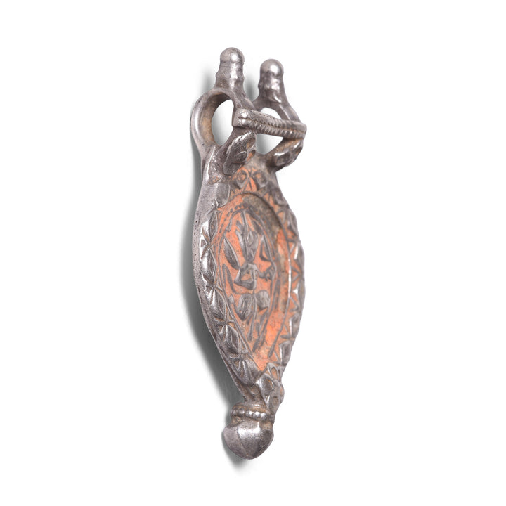 Depth View Of Tribal Silver Amulet Depicting Hanuman From Rajasthan | Indigo Antiques