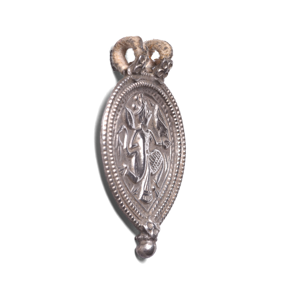 Indian Tribal Silver Hanuman Amulet - 19th Century