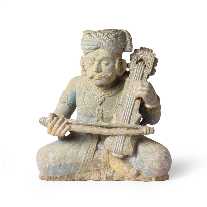 Antique Indian Stone Sarangi Musician From Kutch | Indigo Antiques