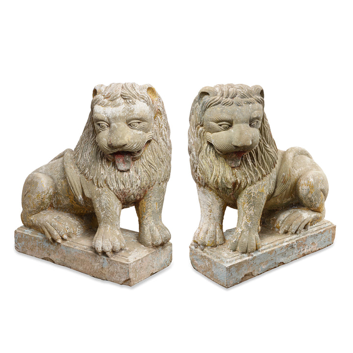 Antique Stone Lions From Kutch | Indigo Antiques