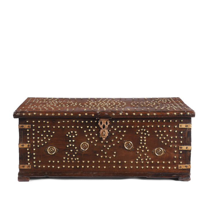 Antique Indian Brass Studded Rosewood Zanzibar Chest | Indigo Antiques