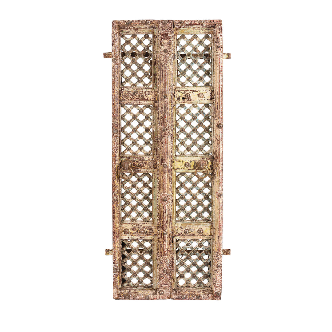 Carved Teak Jali Shrine Doors From Gujarat - 18th Century