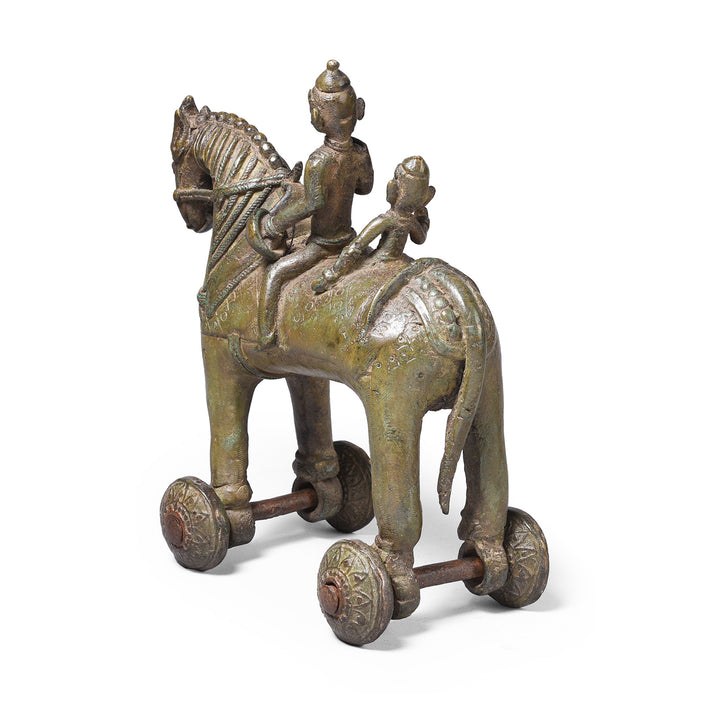 Rear View Of Reproduction Jhansi Style Bronze Horse | Indigo Antiques