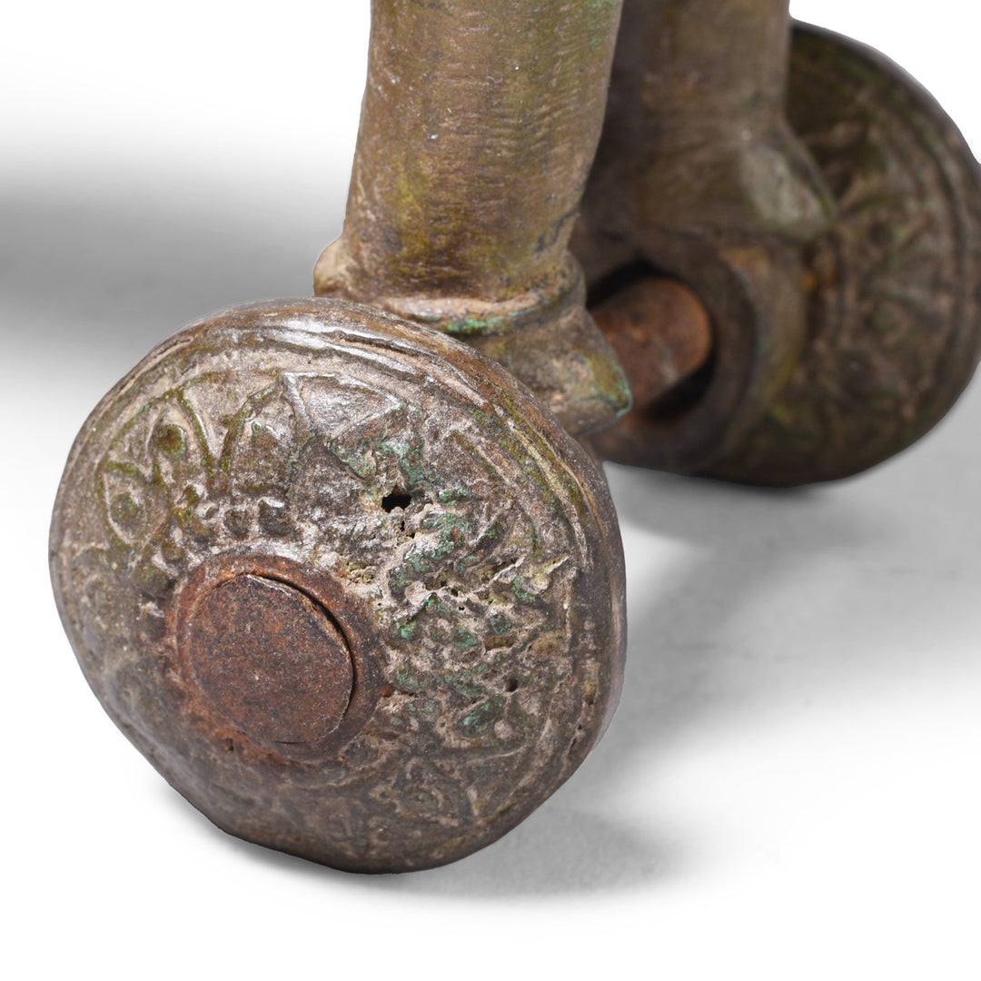 Wheel Detail From Reproduction Jhansi Style Bronze Horse | Indigo Antiques