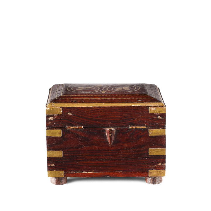 Back Of Rosewood Scent Box With Bottles From Lucknow | Indigo Antiques