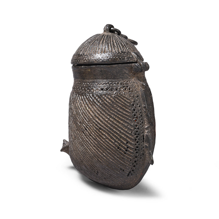 Antique Brass Mango Money Box From Orissa | Indigo Antiques