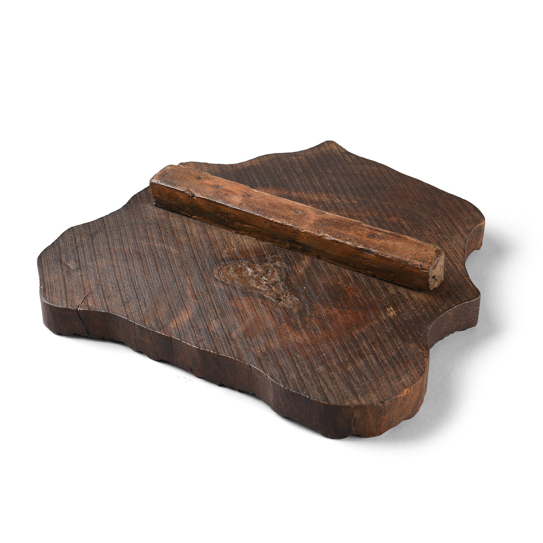 Back Of Old Floral Textile Printing Block | INDIGO ANTIQUES