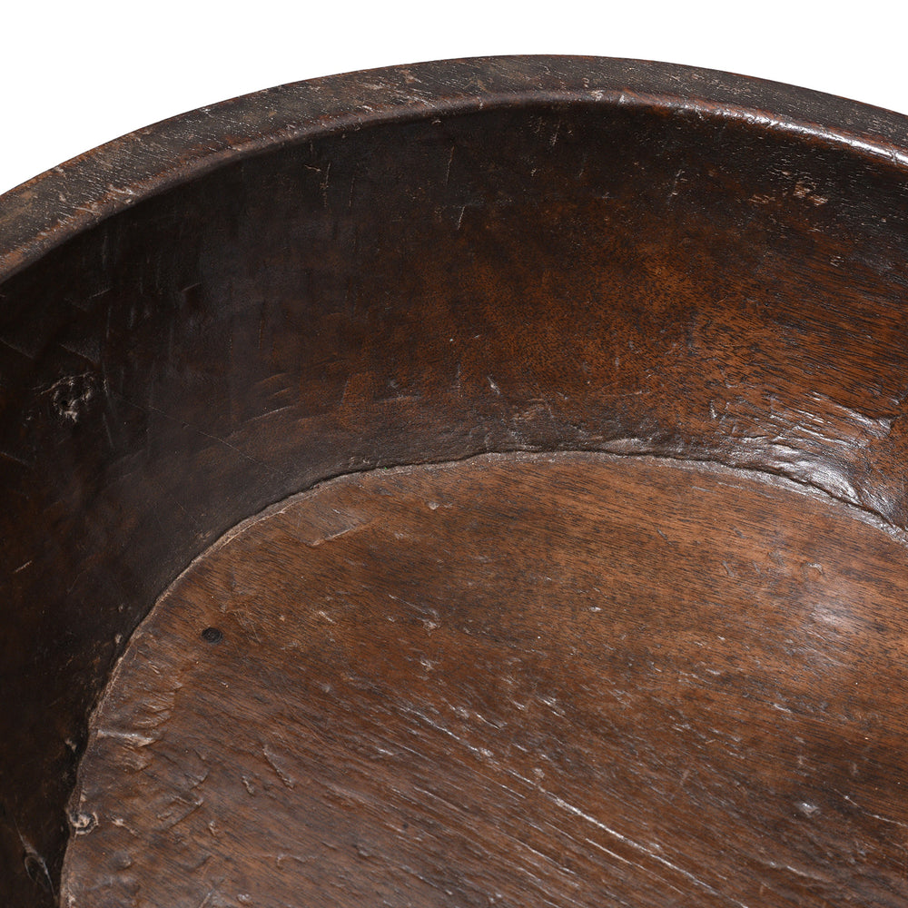 Wood And Patina Detail From Antique Indian Carved Parath Bowl  | Indigo Antiques