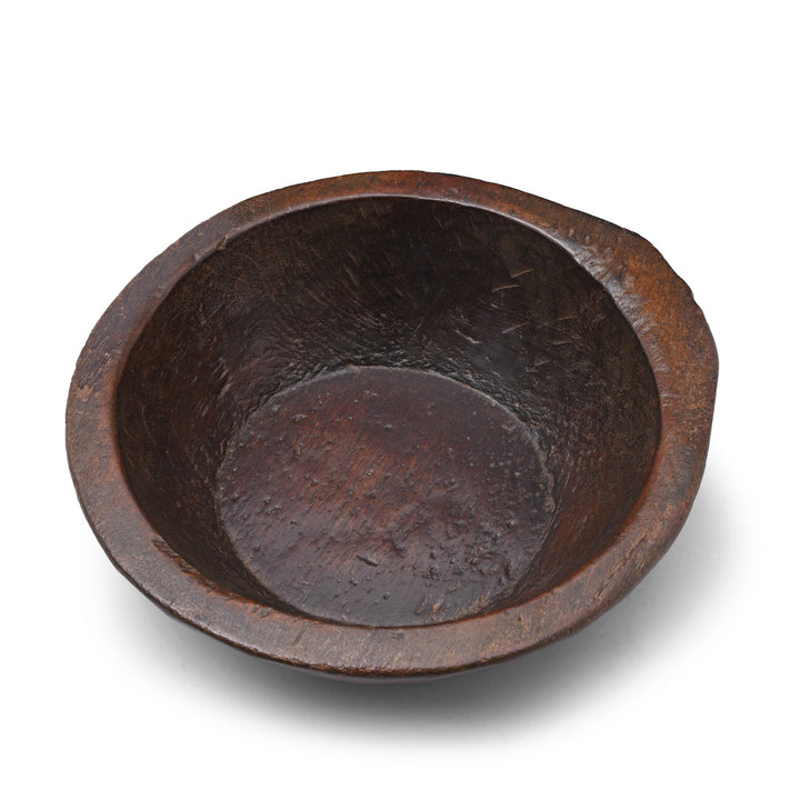 Interior Of Vintage Carved Teak Parath Bowl| Indigo Antiques