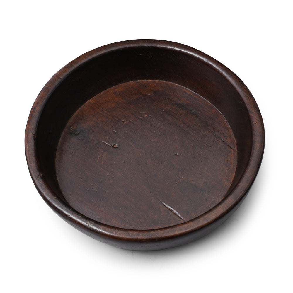 Interior Of Antique Carved Teak Parath Bowl From Rajasthan | Indigo Antiques