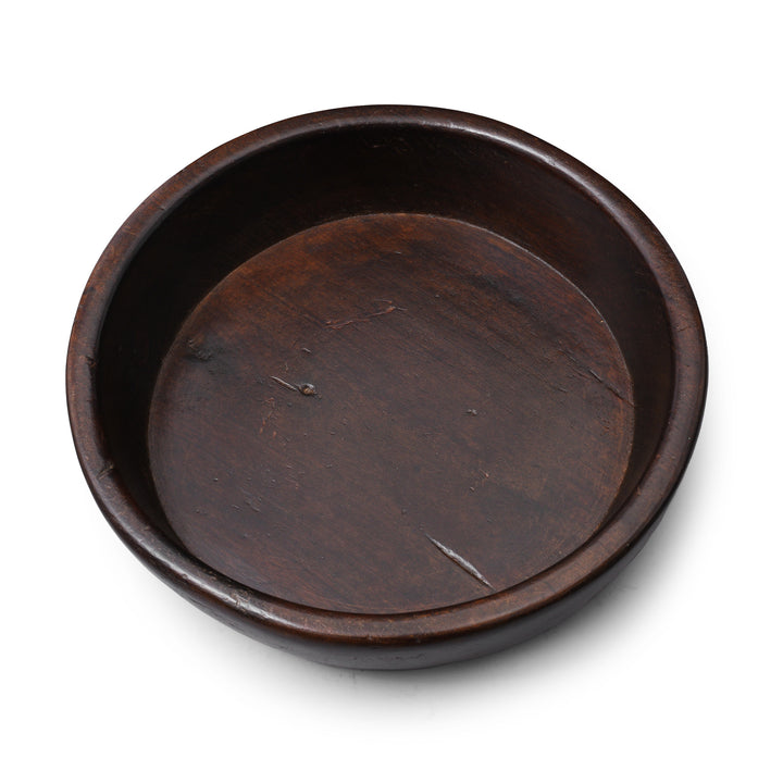 Interior Of Antique Carved Teak Parath Bowl From Rajasthan | Indigo Antiques