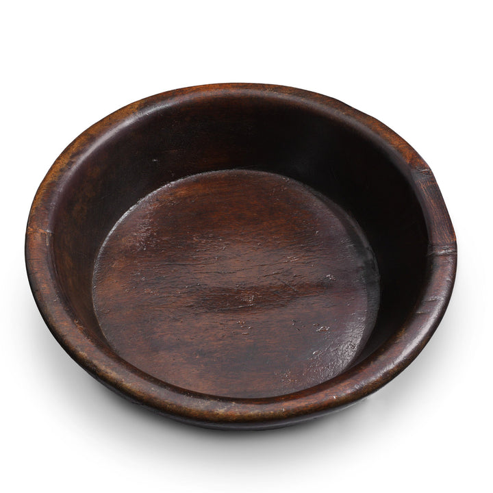 Interior Of Antique Carved Teak Parath Bowl From Rajasthan | Indigo Antiques