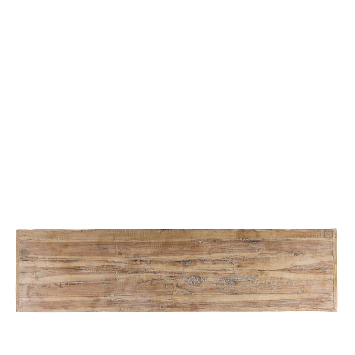 Top Down View Of Painted Reclaimed Teak Console Table | Indigo Antiques