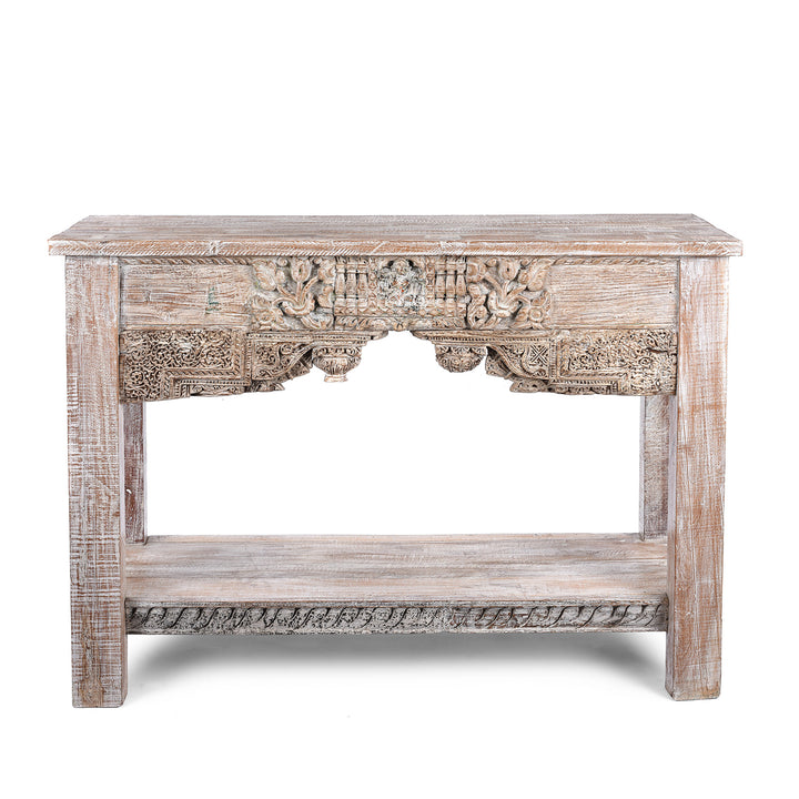 Painted Console Table Made From Reclaimed Teak | Indigo Antiques