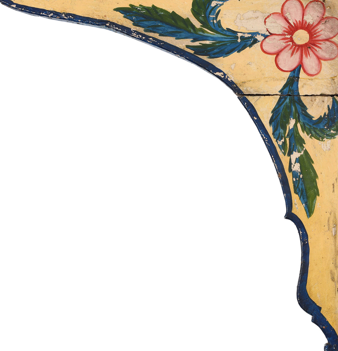 Detail From Antique Indian Painted Teak Double Arch From Maharashtra | Indigo Antiques