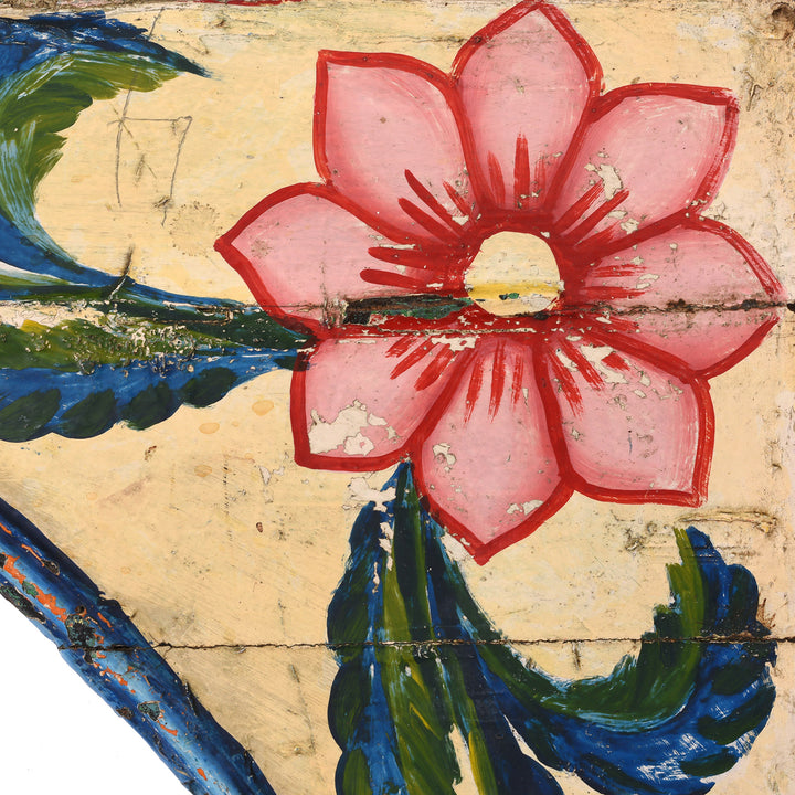 Paintwork Detail From Antique Indian Painted Teak Double Arch From Maharashtra | Indigo Antiques