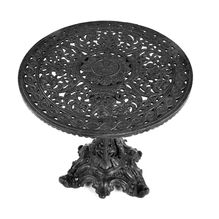 Top Down View Of Cast Iron Victorian Style Bistro Garden Table | Indigo Antiques