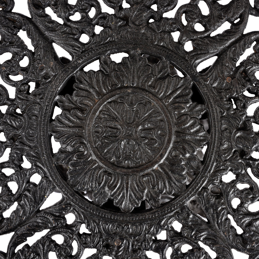 Central Design Detail From Cast Iron Victorian Style Bistro Garden Table | Indigo Antiques